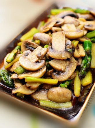 洋菇炒芦笋