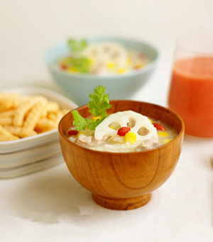 莲藕瘦肉麦片粥