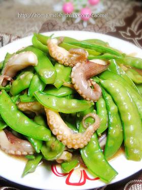荷兰豆炒八爪鱼